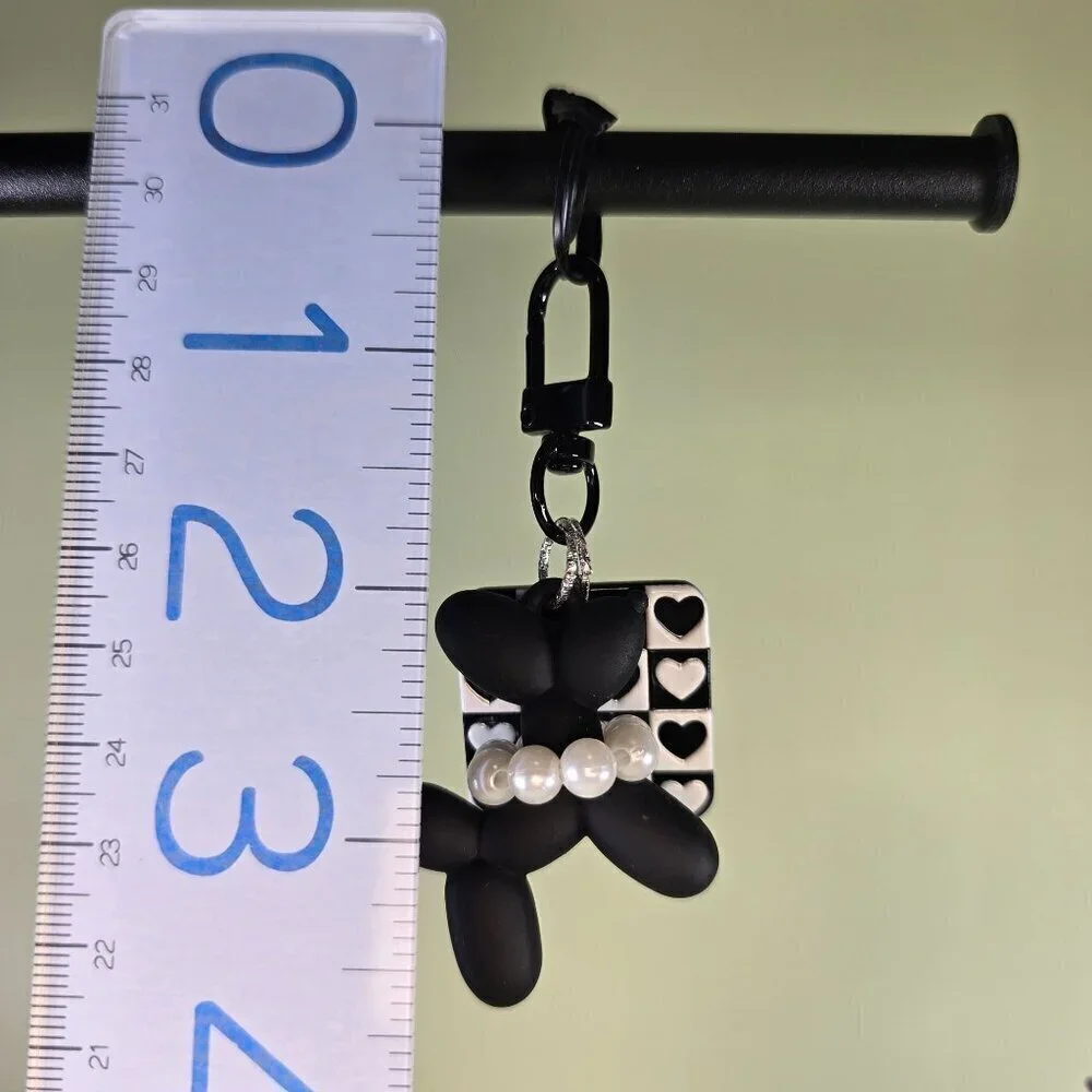 Balloon Dog Keychain‎ With Pearl Necklace (NWOT)